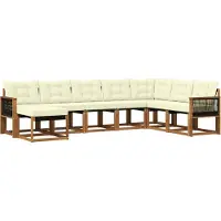 vidaXL Outdoor-Sofagarnitur 8 stk. Natur und Creme
