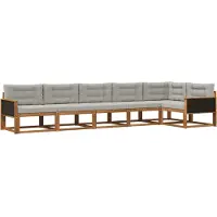 vidaXL Outdoor-Sofagarnitur 6 Stk. Natur und Hellgrau