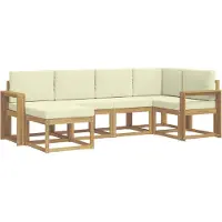 vidaXL Outdoor-Sofagarnitur 6 stk. Weiß und Creme Polyester