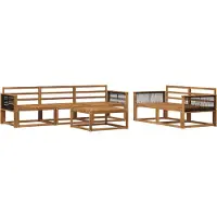 vidaXL Outdoor-Sofagarnitur 6 pcs Natur Massivholz Akazie