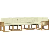 vidaXL Outdoor-Sofagarnitur mit Kissen 6 pcs Weiß und Creme