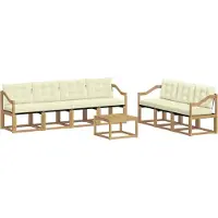vidaXL Outdoor-Sofagarnitur mit Kissen 8 pcs Weiß und Creme