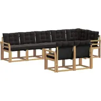 vidaXL Outdoor-Sofagarnitur 8 stk. Weiß und Schwarz