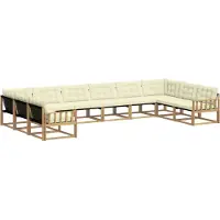 vidaXL Outdoor-Sofagarnitur 10 stk. Weiß und Creme