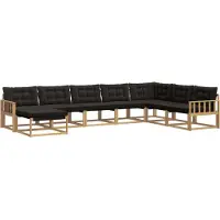vidaXL Outdoor-Sofagarnitur 8 stk. Weiß und Schwarz Massivholz Akazie