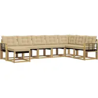 vidaXL Outdoor-Sofagarnitur 8 Stk. Weiß und Beige