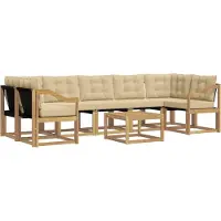 vidaXL Outdoor-Sofagarnitur mit Kissen 8 pcs Weiß und Beige