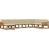 vidaXL Outdoor-Sofagarnitur 8 stk. Natur und Beige Massivholz Akazie