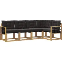 vidaXL Outdoor-Sofagarnitur 5 Stk. Weiß und Schwarz