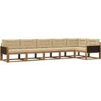 vidaXL Outdoor-Sofagarnitur 6 stk. Natur und Beige