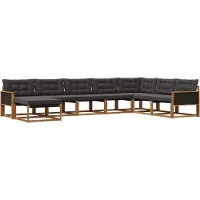 vidaXL Outdoor-Sofagarnitur 8 Stk. Natürlich und Schwarz