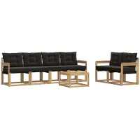 vidaXL Outdoor-Sofagarnitur 7 stk. Weiß und Schwarz