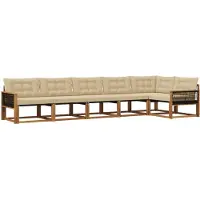 vidaXL Outdoor-Sofagarnitur 6 Stk. Natur und Beige