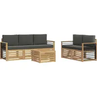 vidaXL Outdoor-Sofagarnitur 6 stk. Weiß und Anthrazit Polyester