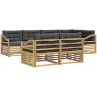 vidaXL Outdoor-Sofagarnitur 7 Stk. Weiß und Anthrazit Polyester