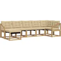 vidaXL Outdoor-Sofagarnitur 7 stk. Weiß und Beige