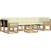 vidaXL Outdoor-Sofagarnitur 8 stk. Massives Akazienholz und Textilene
