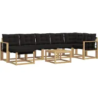vidaXL Outdoor-Sofagarnitur mit Kissen 8 pcs Weiß und Schwarz