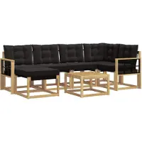 vidaXL Outdoor-Sofagarnitur 7 stk. Weiß und Schwarz