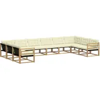 vidaXL Outdoor-Sofagarnitur 10 stk. Weiß und Creme