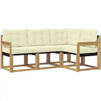 vidaXL Outdoor-Sofagarnitur 4 Stk. Weiß und Creme