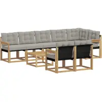 vidaXL Outdoor-Sofagarnitur 9 stk. Weiß und Hellgrau