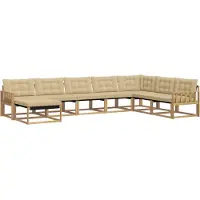 vidaXL Outdoor-Sofagarnitur 8 Stk. Weiß und Beige Massivholz Akazie