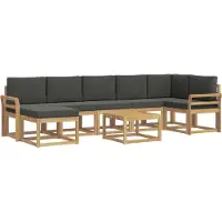 vidaXL Outdoor-Sofagarnitur 8 stk. Weiß und Anthrazit Polyester