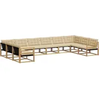 vidaXL Outdoor-Sofagarnitur 10 Stk. Weiß und Beige