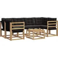vidaXL Outdoor-Sofagarnitur 7 stk. Weiß und Schwarz