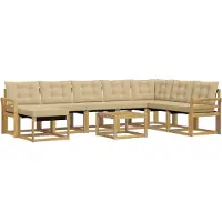 vidaXL Outdoor-Sofagarnitur 9 stk. Weiß und Beige