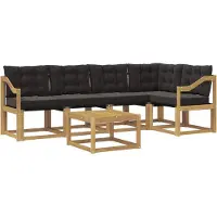 vidaXL Outdoor-Sofagarnitur mit Kissen 6 pcs Weiß und Schwarz