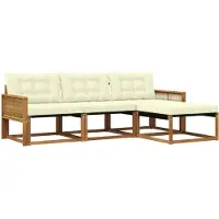 vidaXL Outdoor-Sofagarnitur 4 Stk. Natur und Creme