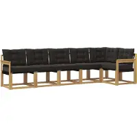 vidaXL Outdoor-Sofagarnitur mit Kissen 6 pcs Weiß und Schwarz