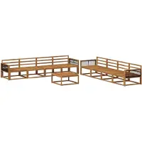 vidaXL Outdoor-Sofagarnitur 9 pcs Natur Massivholz Akazie