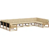 vidaXL Outdoor-Sofagarnitur mit Kissen 10 pcs Weiß und Beige