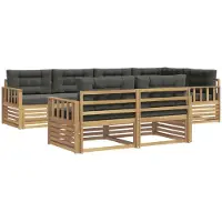 vidaXL Outdoor-Sofagarnitur 7 stk. Weiß und Anthrazit Polyester