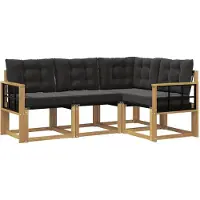 vidaXL Outdoor-Sofagarnitur 4 Stk. Weiß und Schwarz