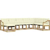 vidaXL Outdoor-Sofagarnitur 8 Stk. Weiß und Creme