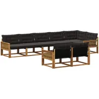vidaXL Outdoor-Sofagarnitur 8 Stk. Natürlich und Schwarz