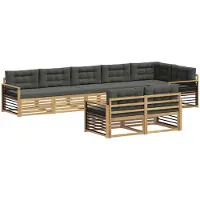 vidaXL Outdoor-Sofagarnitur 8 stk. Weiß und Anthrazit Polyester