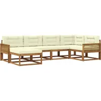 vidaXL Outdoor-Sofagarnitur 6 Stk. Natur und Creme
