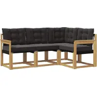 vidaXL Outdoor-Sofagarnitur 4 Stk. Weiß und Schwarz