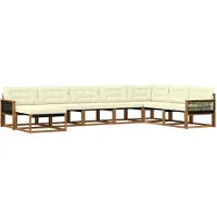 vidaXL Outdoor-Sofagarnitur mit Kissen 8 pcs Natur und Creme