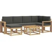 vidaXL Outdoor-Sofagarnitur 7 stk. Weiß und Anthrazit