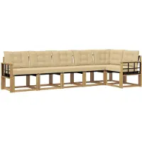 vidaXL Outdoor-Sofagarnitur 6 Stk. Weiß und Beige