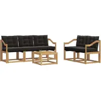 vidaXL Outdoor-Sofagarnitur 6 Stk. Weiß und Schwarz