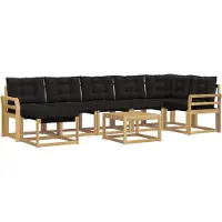 vidaXL Outdoor-Sofagarnitur 8 Stk. Weiß und Schwarz
