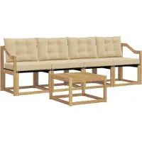 vidaXL Outdoor-Sofagarnitur 5 stk. Weiß und Beige