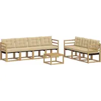vidaXL Outdoor-Sofagarnitur 8 Stk. Weiß und Beige